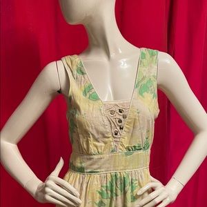 Free People Yellow Floral Cotton Mini Dress Size 4